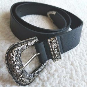 Engraved Black Western Belt (44") NWT